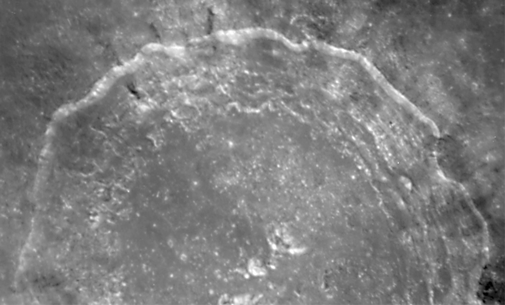 Cratère lunaire Copernicus, parois en terrasses